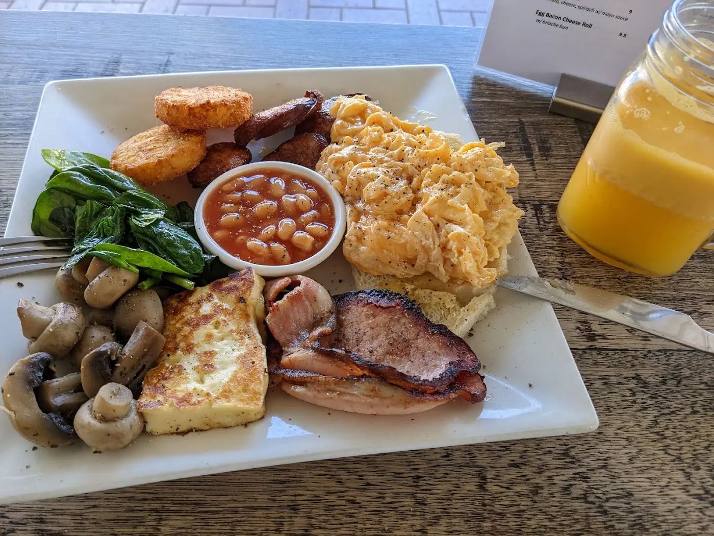 A breakfast plate from the Thread Cafe kitchen