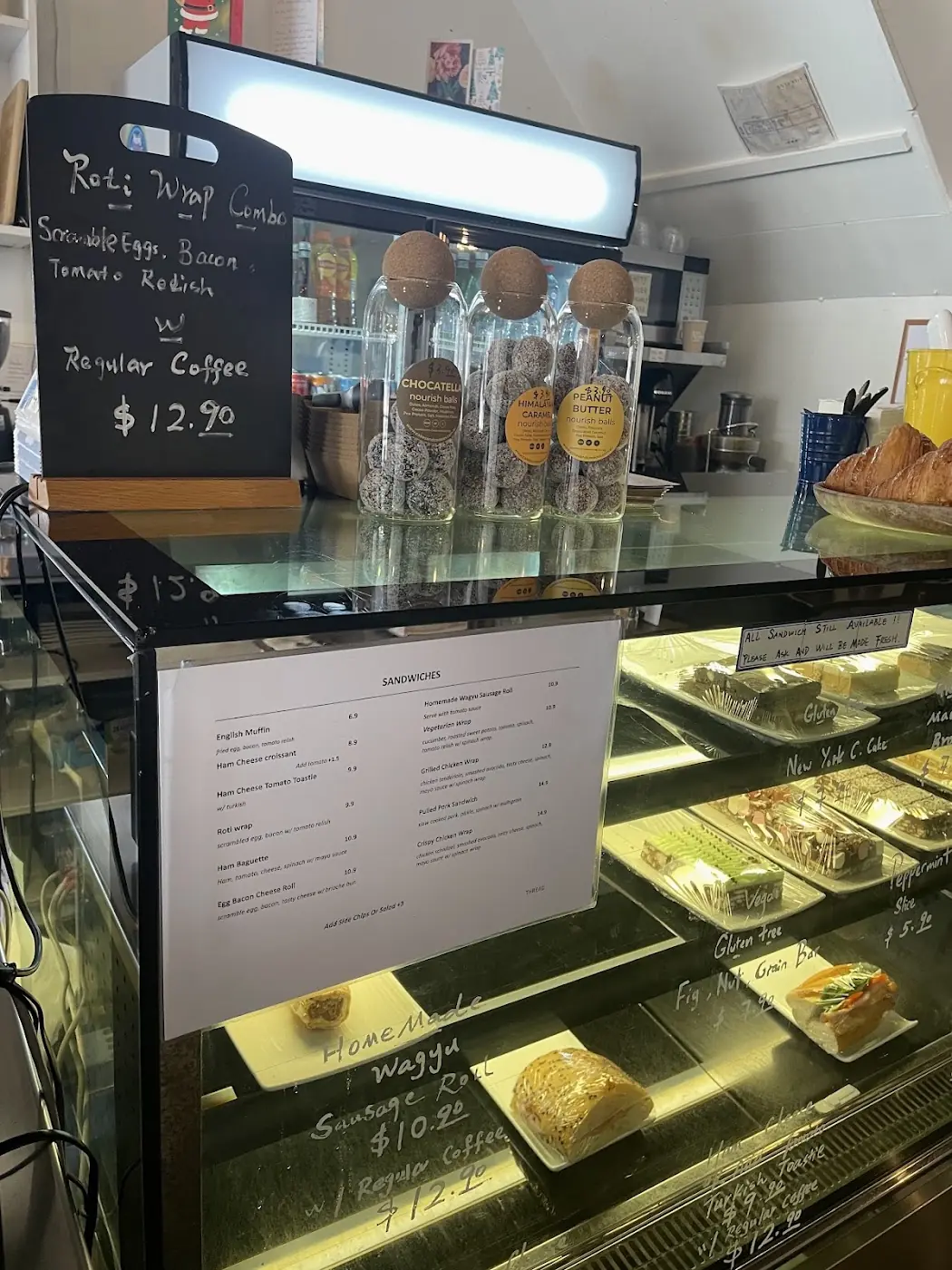 Cakes and slices in the cabinet