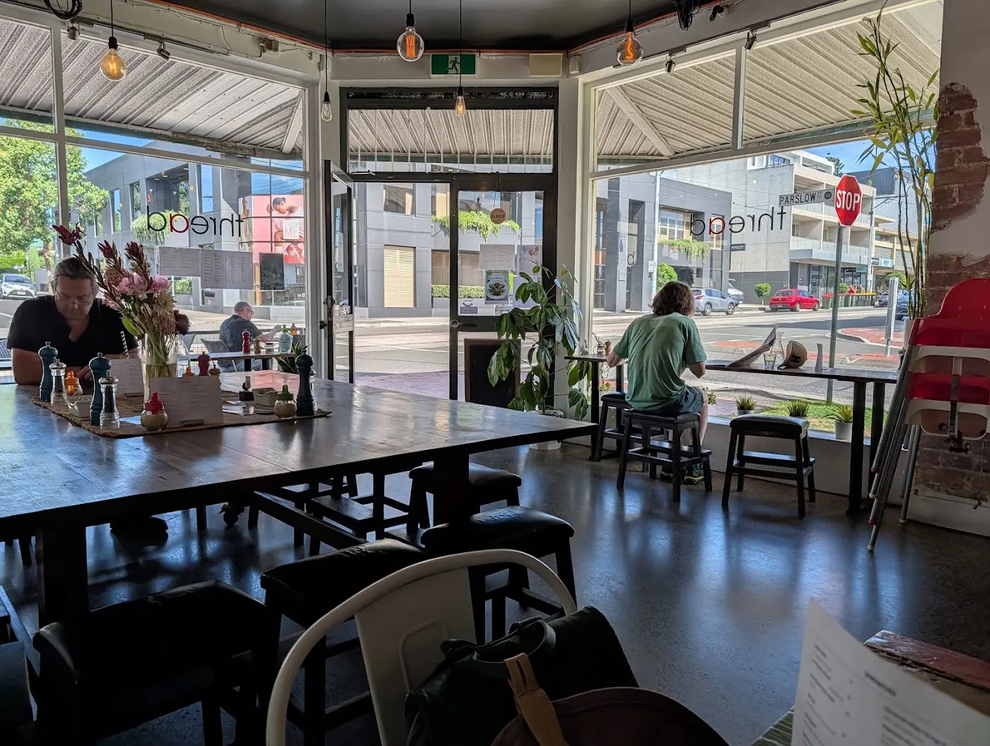 Thread Cafe's front windows onto Malvern Road
